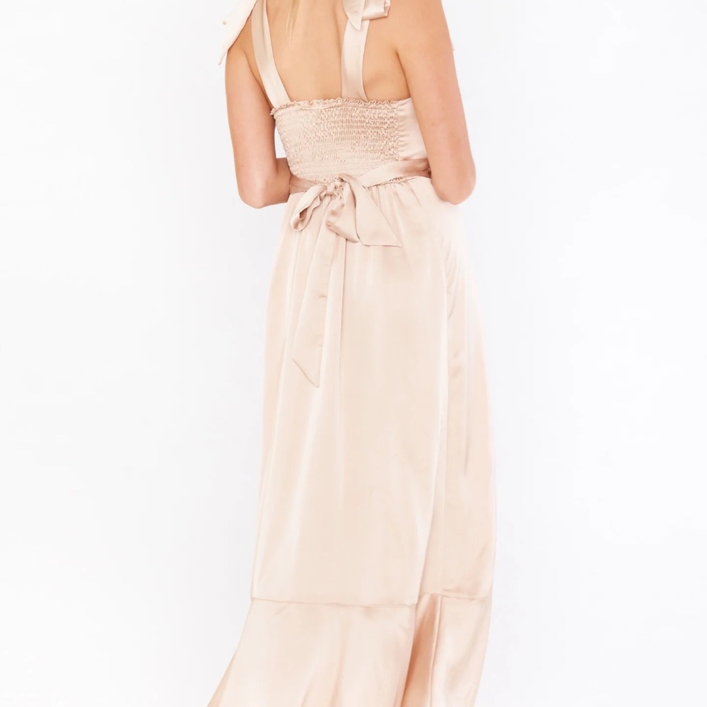 Mumu Weddings Claire Midi Dress - Champagne - M - Dry Cleaned! - Picture 12 of 15
